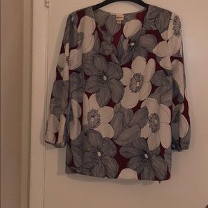 Red, white, and blue Flower pattern shirt